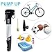 Zacro Mini Bike Pump, with Glueless Puncture Repair Kit and Tire Levers, Frame Mount and Ball Needle,Compatible with both Presta and Schrader (No Valve Changing Needed)