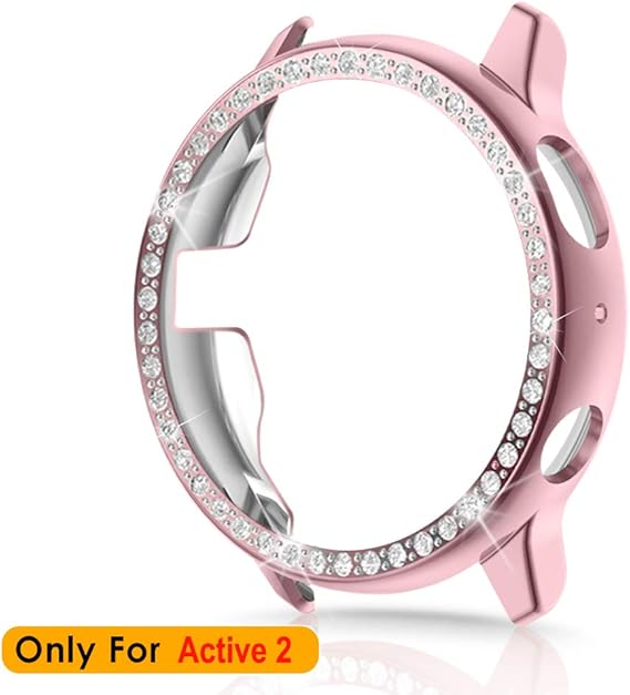 Amazon Com Ezco Bling Bumper Case Compatible With Samsung Galaxy Watch Active 2 40mm 44mm Sparkled Rhinestones Pc Plated Protector Cover Frame For Galaxy Active 2 Smart Watch Not For Active 1