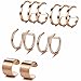 Jstyle 3Pairs Stainless Steel Ear Cuff Set Non-Piercing Cartilage Cuff Earring for Women,RG