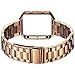 Fitbit Blaze Band, VIGOSS Women Men Smart Watch Wristband with Metal Frame and Link-Removal Tools Stainless Steel Replacement Strap for Fitbit Blaze Tracker Smartwatch (Metal Rose Gold+Frame)