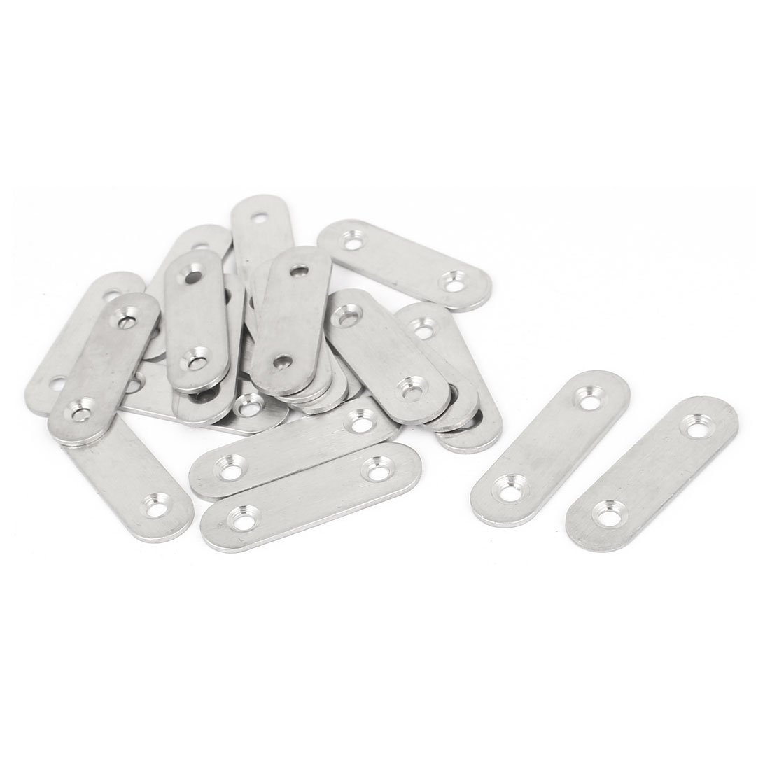 Sourcingmap 50mm x 15mm x 2mm Straight Corner Brace Bracket Flat Mending Repair Plate 20PCS