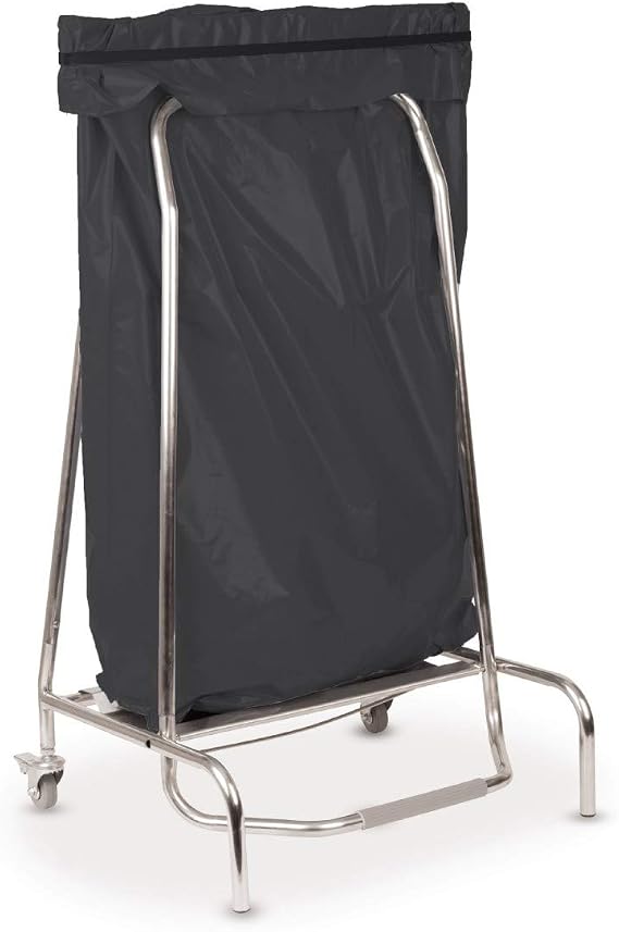 Support Sac Poubelle Acier Inoxydable Avec Pédale Et Roulettes - Hauteur 95 Cm