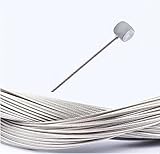 BlueSunshine 10 Pcs 1.8m Length Bike Replaceable Cycling Shifter Cable Set OR Brake Cable Set and Silver Alloy Cable Cap End Tip Crimp Set, 10 Pack