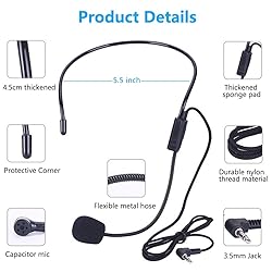 VOVIGGOL 2Pcs Microphone Headset Mic, Flexible