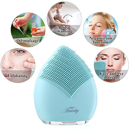 Facial Cleansing Brush, Silicone Face Brush Sonic Electric Face Cleanser Negative Ions Massager System for Skin Clean