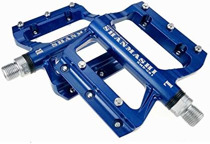 SHIBIKE Bike Pedals,MTB Highway Folding Wheel Fixie Bike Speed Aluminum Alloy Sealed Bearing Foot Pedal 9/16 (Color : Blue)
