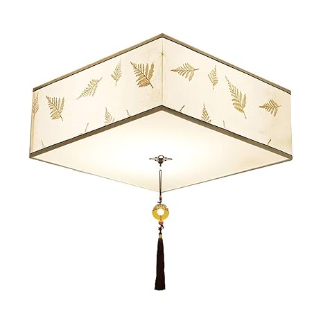 Cuican Fabric Flush Mount Ceiling Light E26 Retro Square Metal