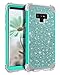 LONTECT Compatible Galaxy Note 9 Case Luxury Glitter Sparkle Bling Heavy Duty Hybrid Sturdy High Impact Shockproof Protective Cover Case for Samsung Galaxy Note 9 - Shiny Teal