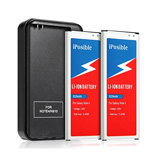 iPosible 2 x 3220mAh Li-ion Replacement Battery with Wall AC Charger for Galaxy Note 4 iPosible 2 x 3220mAh Li-ion Replacement Battery with Wall AC Charger for Galaxy Note 4