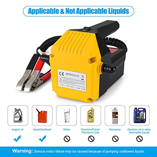 HONGNAL 80w Oil Change Pump Extractor Electric with 6.56ft Outlet Pipe