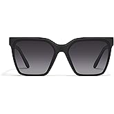 Quay - Womens Sunglasses, Polarized Square Lenses with UV Protection, Oversized Sunglasses (Level Up, Black)