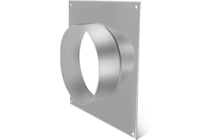 BGHDAS 4 inch Duct Flange, Duct Connector Flange with Square Spigot Wall Plate, Galvanized Steel Dryer Vent Wall Plate, Adapter for Air Ventilation Systems, HVAC systems, Bathroom/Kitchen Extractor Fans, etc