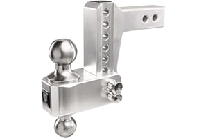 BulletProof Hitches - 2.0" Aluminum Trailer Hitch (14,000 lb. Rating) - Adjustable Hitch with 4" Drop/Rise and 2" & 2-5/16" Stainless Steel Dual Ball - Corrosion-Resistant Tow Hitch