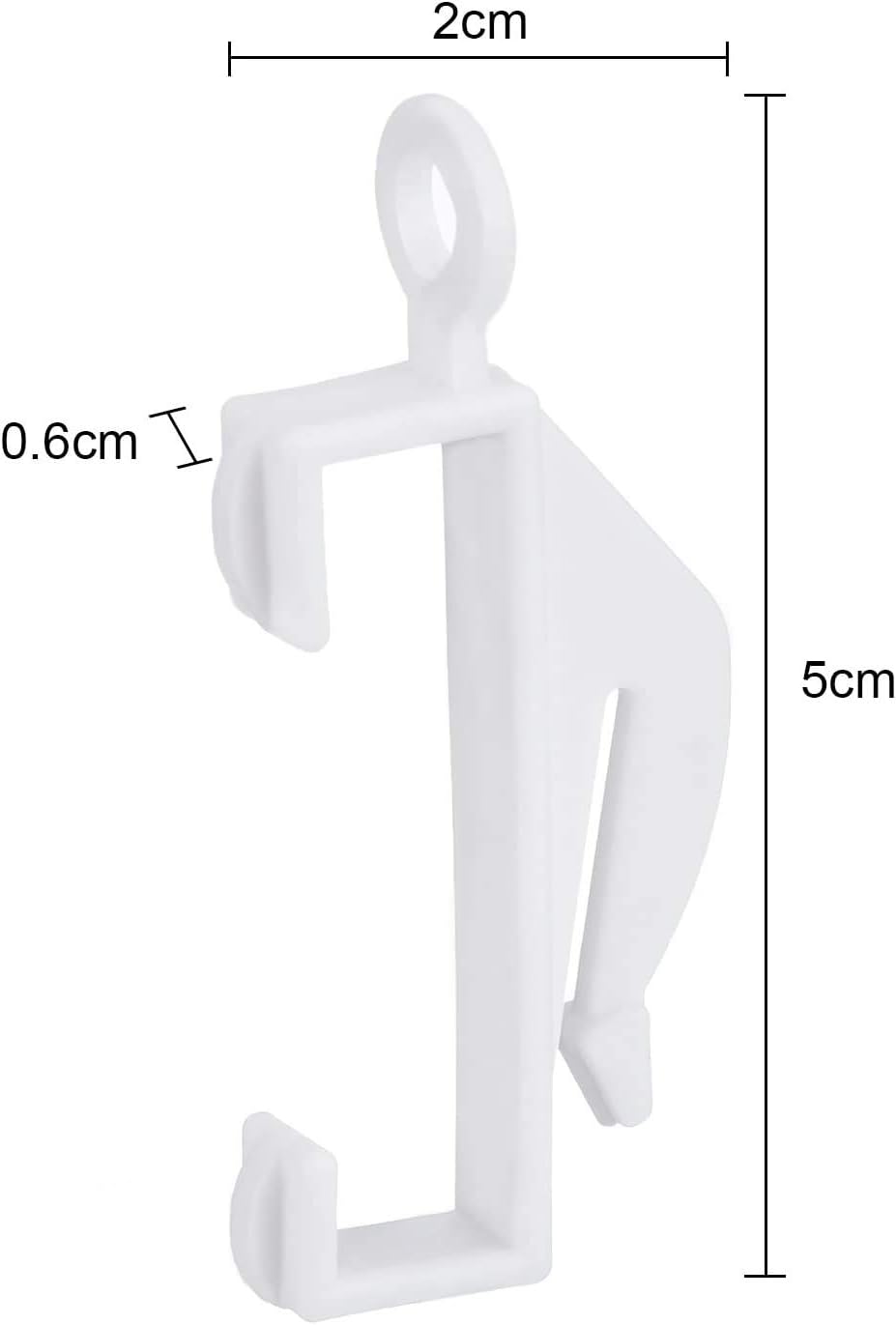 JASLY Plastic Curtain Rail Sliding Hooks for Curtain Decorative Track 50 Pack, White - Image 3