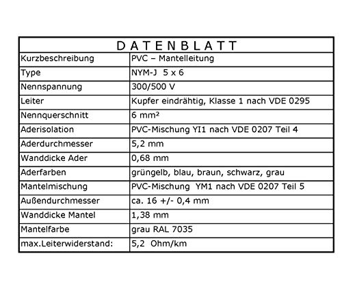 M&G Techno 15m NYY-J 5x6 mm² Erdkabel Elektrokabel Beton und Freien Kupfer Made in Germany – Bild 4