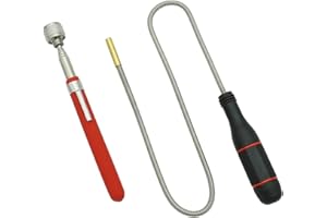 GUTI-MORE GUTIMORE Magnetic Pickup Tool Pack of 2, Flexible Magnetic Pickup 2LB,Telescoping Magnet Pickup 10LB,Strong Magnet for Hard to Reach Keys,Bolts,Nuts and Screws for Car and Home