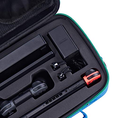 Funlab Travel Carrying Case Compatible with Nintendo Switch System,Cute and Deluxe,Protective Hard Shell Carry Bag for Nintendo Switch Console & Accessories(Green) - Thumbnail 4
