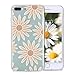FGA iPhone 8 Plus Cute Case, iPhone 7 Plus Case Cute, Green Daisy Floral Flower Pattern Design Slim Fit Scratch-Proof Soft TPU Matte Translucent Case for iPhone 8 Plus (2017), iPhone 7 Plus (2016)