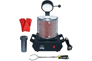 SHANGNIULU 2100W Electric Gold Melting Furnace with 3KG Graphite Crucible for Melt Scrap, 2100F Digital Metal Smelting Machine with Mesh Guard, Silver, Gold, Copper, Aluminum 110V Refining Casting Furnace