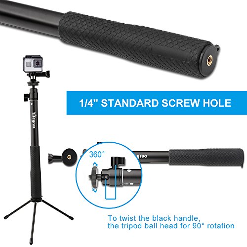 YiSeyruo-Selfie-Stick-Extendable-Monopod-with-Tripod-Stand-for-GoPro-Hero-543321Session-Samsung-Gear-3604K-Action-Camera-Ricoh-Theta-S-Olympus-M15-Camera-360fly-4K-YI-4K-and-Cell-Phones