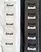 Small Clothing Labels Size Strip Stickers for Retail Apparel 1.25 x 5 Inch 125 Adhesive Stickers