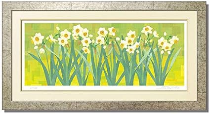 Amazon 絵画 藤谷壮仁郎 春を告げる水仙 版画 インテリア 絵画生活 アートフレーム ポスター