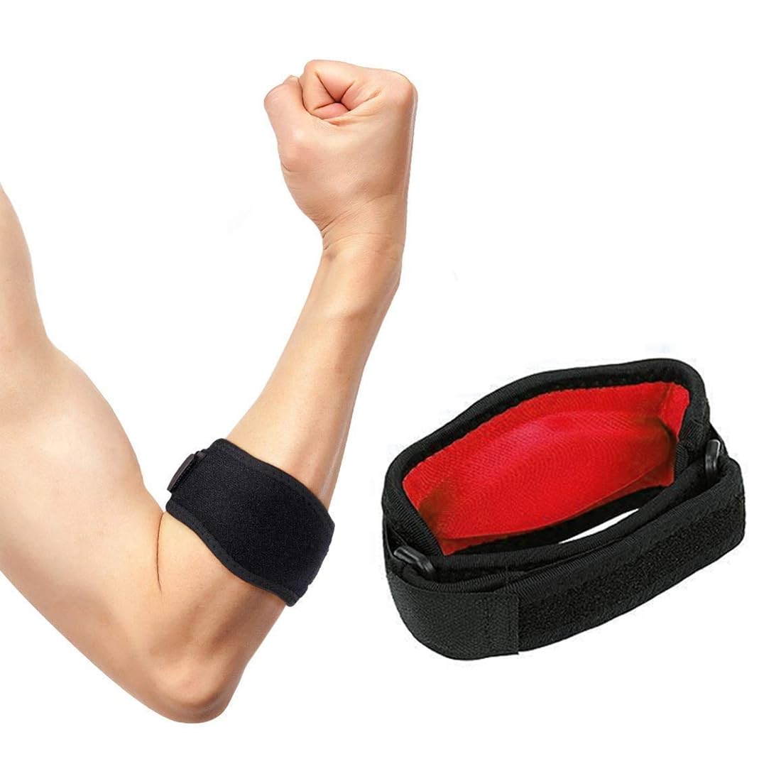 QJIBOVM Tennis Elbow Strap Support for Men Women Arm Support for Tennis Elbow Golfers Elbow Pain Relief Adjustable Tennis Elbow Support