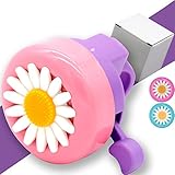 Kids Bike Girl's Bicycle Bells,Toddler Bike Parts,Bike Horn Accessory Flowers(Pink)