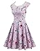 ACEVOG 1950s Vintage Rockabilly Floral Print Swing Party Dresses
