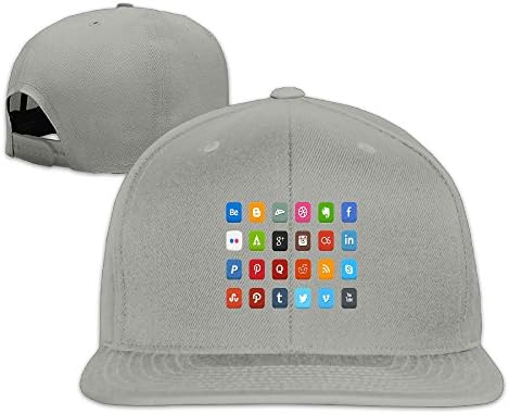 ALEXBY Social Icons Baseball Cap Ash