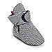 QGAKAGO Baby Girls or Boys Fleece Booties Cotton Lining and Soft Sole Prewalker Pull-On Shoes (6-12 Months Infant, Black Stripe)