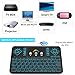 Mini Wireless TV Keyboard and Touchpad Mouse Combo with Colorful Backlit, Q9 2.4Ghz Colorful Backlit Handle Control for Android TV Box, Windows PC, HTPC, IPTV, Raspberry Pi, 360, PS3, PS4 by Okela