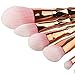 MixBeauty 7pcs Diamond Shaped Handle Makeup Brush Set For Powder Foundation Contour Blending Eyeshadow Eyebrow Brushes(Rose Gold)