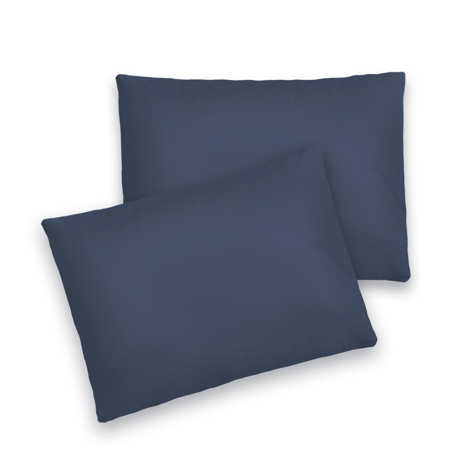 Pizuna Toddler Pillow Cases 33 x 46 cm, Dark Blue, 400 Thread Count 100% Long Staple Cotton Crib Pillowcase Set of 2, Soft Sateen Weave Baby Pillow Cover — image 1