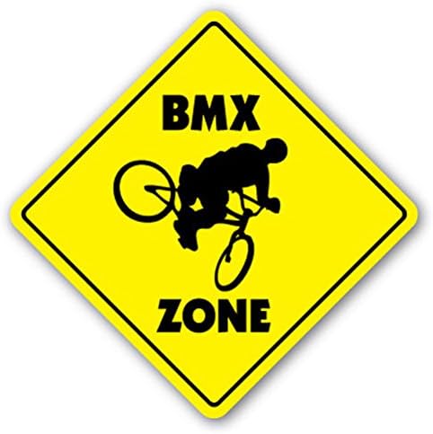 BMX Zone Sign Decal Sticker Bike Frame Bars Race Helmet Gift Biking Biker Gift Bikes Racing