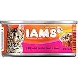 IAMS Pate Adult Wet Cat Food, Beef, 3 oz. (Pack of 24)