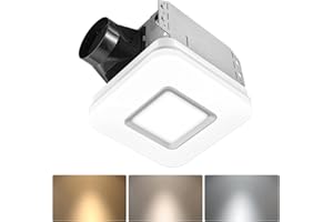 OREiN Bathroom Exhaust Fan with Light, 110 CFM 2.0 Sones, 27W Bathroom Fan with Light for Home, 1500lm LED Light 3000K/4000K/5000K Selectable & Nightlight, FCC/ETL Listed, Bathroom Fan Light Combo