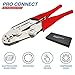Electroplated Steel Wire Crimper Tool 4 Heat Shrink Wire Connector & Terminals 3 sizes; 22-18 16-14 12-10 AWG, Adjustable Ratcheting 4 perfect crimp. Professional Electrician Tools, Crimping pliers,
