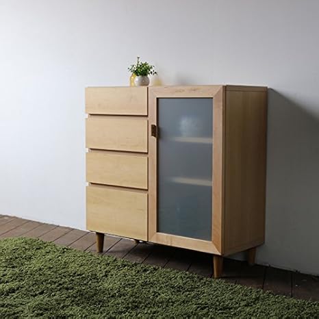 Amazon Qd 電話台 リビングボード ナチュラル メープル 幅 80 奥行34 高さ80cm 国産 日本製 木製 Fax台 モデム ルーター 収納 カウンター下収納 北欧 薄型 スリム 寝室 完成品 電話台 Fax台 オンライン通販