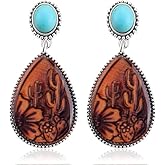 Western Country Earrings for Women Turquoise Cowgirl Dangle Earrings Western Earrings Suitable for Country Music Festivals Jewelry