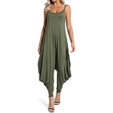 Dreamskull Women's Spaghetti Strap Harem Jumpsuit with Pocket Summer One Piece Romper Overalls for Women