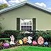 Ivenf Easter Decorations Outdoor, 3ct Bunny Eggs Corrugate Yard Signs with Stake, Garden Lawn Rabbit Eggs Plastic Party Supplies Decor