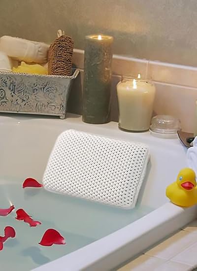 Other Waterproof Bath Pillow Headrest Suction Cups Ergonomic Luxury 4D White