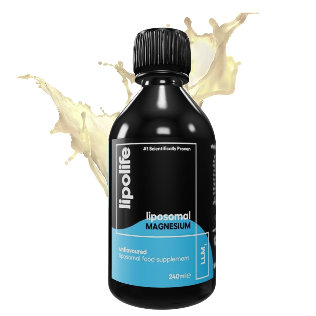 lipoLife Liposomal Magnesium Liquid 240ml – High Absorption Magnesium Supplement for Muscle Function, Energy & Sleep Support – Vegan, Non-GMO, Advanced Liposomal Delivery