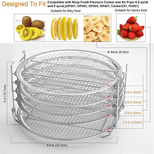Grill Stand Air Fryer With Five Stackable Layers Food Grade Stainless Rack Accessories Steel Dehydrator