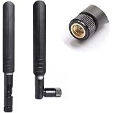 CORONIR Dual Band WiFi Antenna 2.4GHz 5GHz 5.8GHz 9dBi MIMO SMA Male Antenna for WiFi Router Wireless Network Card USB Adapter Security IP Camera Video Surveillance Monitor-2Pack Black
