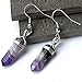 Jovivi Womens Natural Amethyst Aventurine Opalite Crystal Chakra Pendant Earrings Set