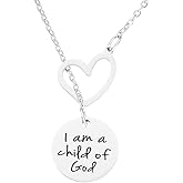 HUTIMY Baptism Necklace for Goddaughter Christian Gifts for Teens I am a Chi-ld of God Necklace