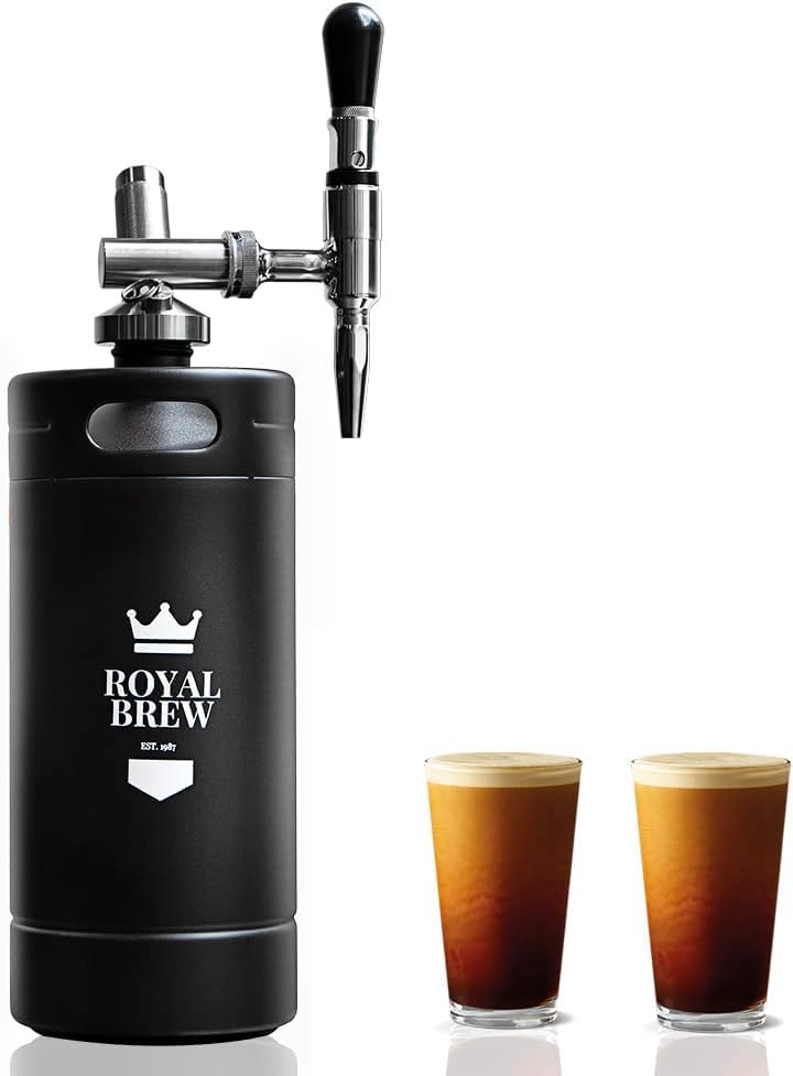 Photo 1 of The Original Royal Brew Nitro Cold Brew Coffee Maker - Gift for Coffee Lovers -128 oz Extra Large Home Keg, Nitrogen Gas System Coffee Dispenser Kit - Use Nitrogen or Nitrous Oxide