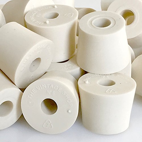 #6 Rubber Stopper with Hole - 10-Pack